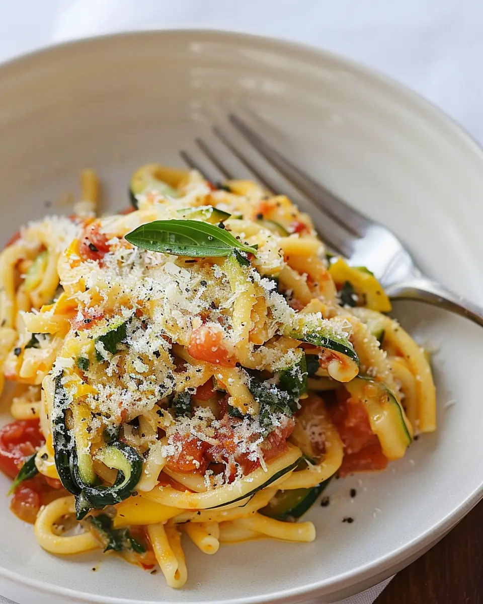 Tomato Zucchini Pasta: Easy Recipe with Turkey Bacon Delight