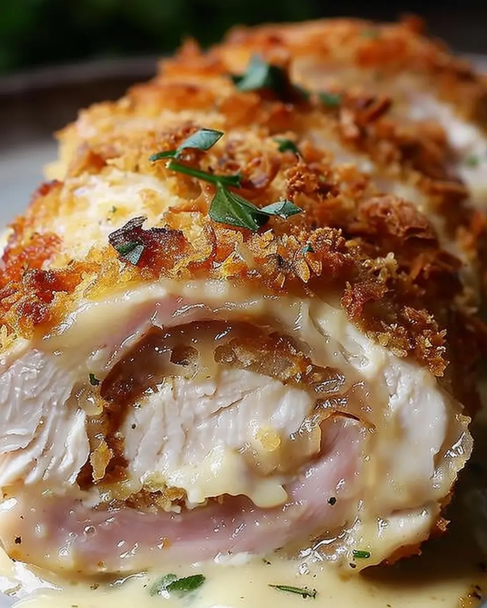 Crispy, Creamy Chicken Cordon Bleu Recipe with Turkey Bacon Delight
