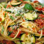 Summery tomato zucchini pasta