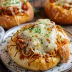 Spaghetti Garlic Bread Bowls