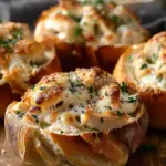 Chicken Alfredo Garlic Bread Bowls