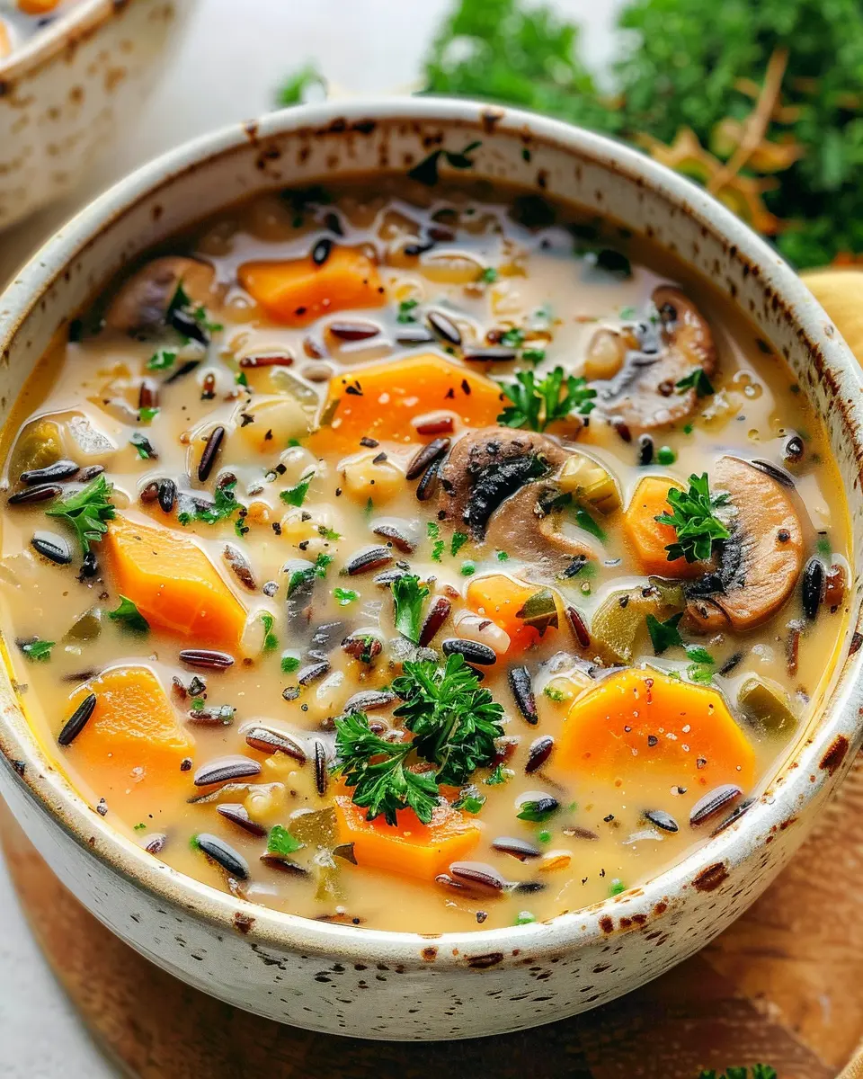 Cozy Autumn Wild Rice Soup: Hearty Comfort with Turkey Bacon