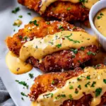 Pretzel Chicken with Mustard-Cheddar Sauce