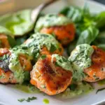Salmon Balls with Creamy Avocado Sauce