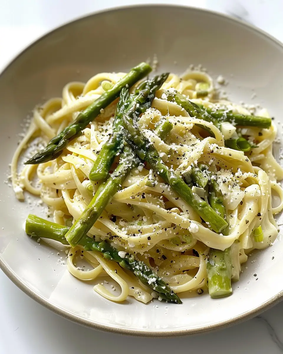 Creamy Asparagus Pasta: Indulgent Comfort with Turkey Bacon