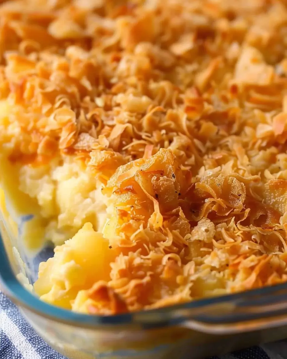 Funeral Potatoes Made Indulgent with Turkey Bacon and Chicken Ham