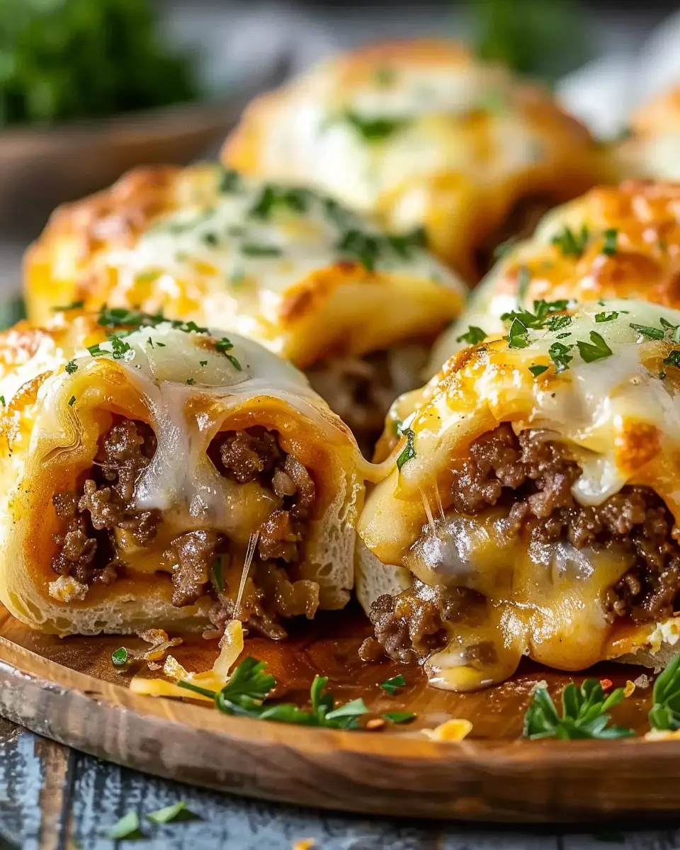 Irresistible Garlic Butter Cheeseburger Rollups for a Cozy Night