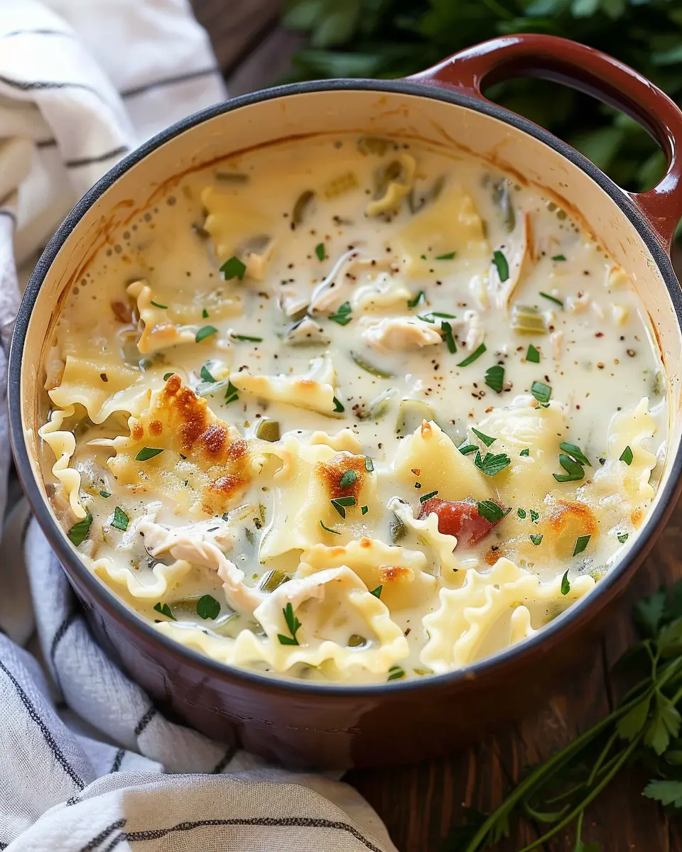 White Lasagna Soup: Easy Comfort Food with Turkey Bacon and Chicken Ham
