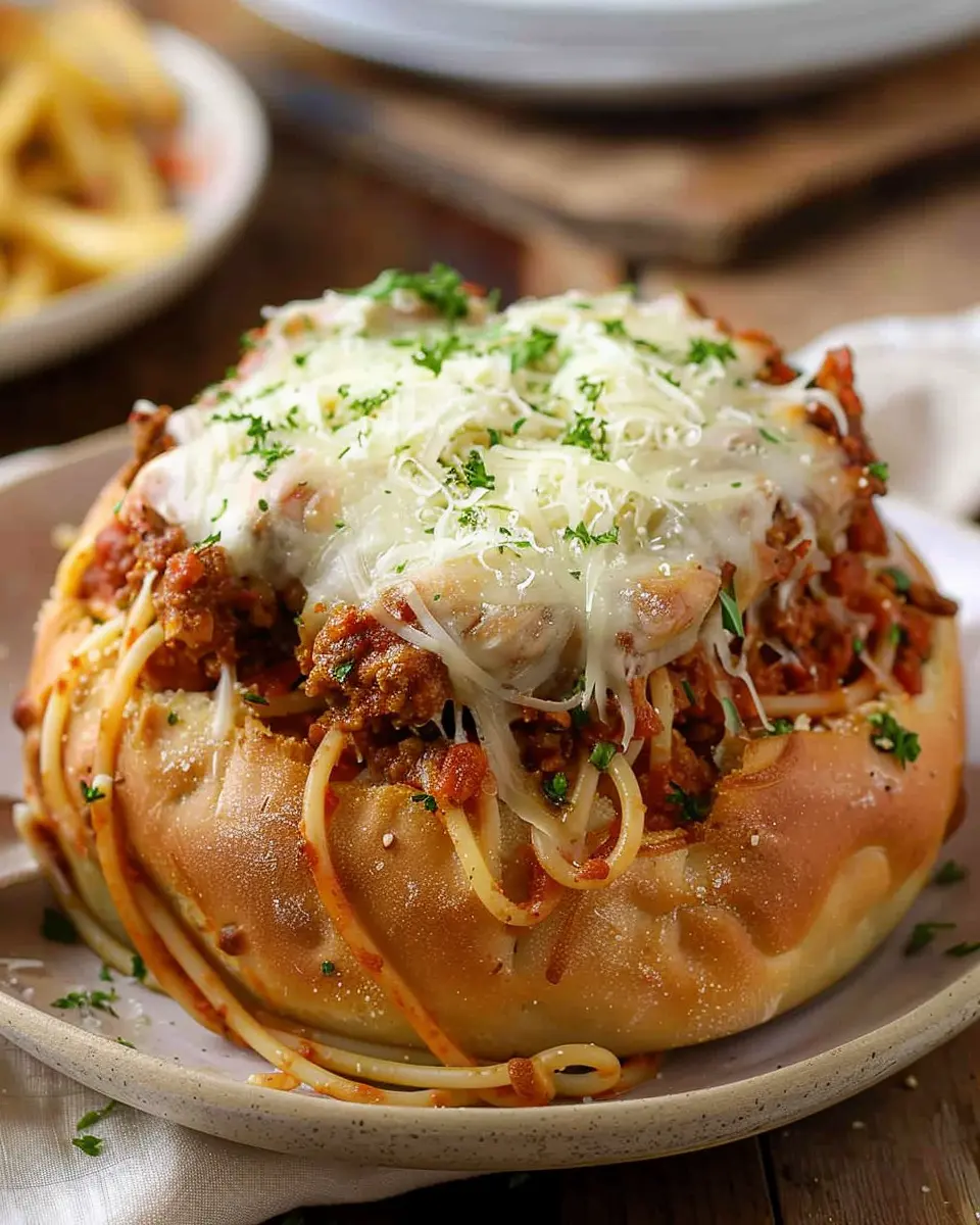 Bread Bowl Spaghetti: The Indulgent Twist with Turkey Bacon and Chicken Ham