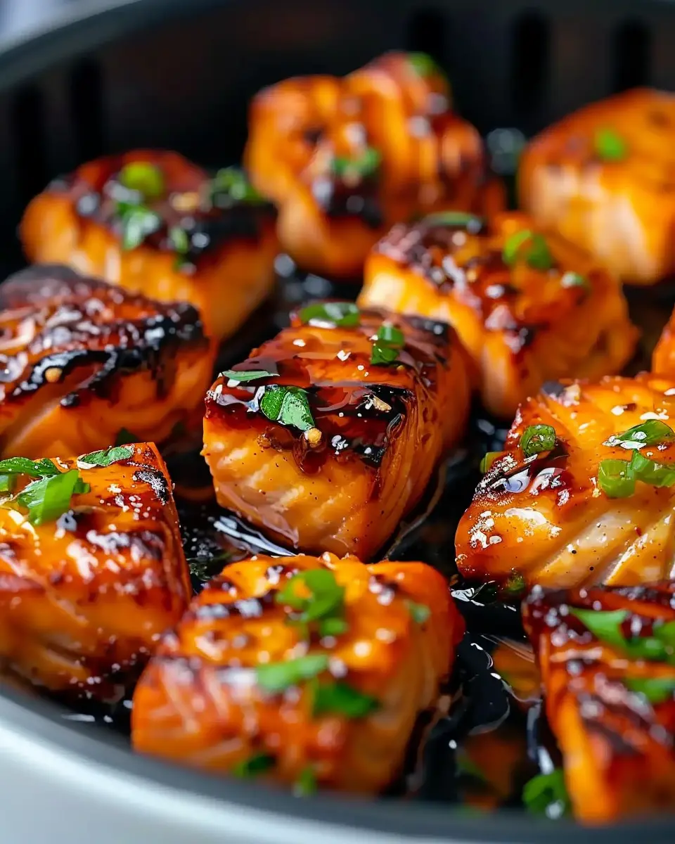 Delicious Glazed Honey Garlic Air Fryer Salmon Bites Recipe: Easy Weeknight Delight