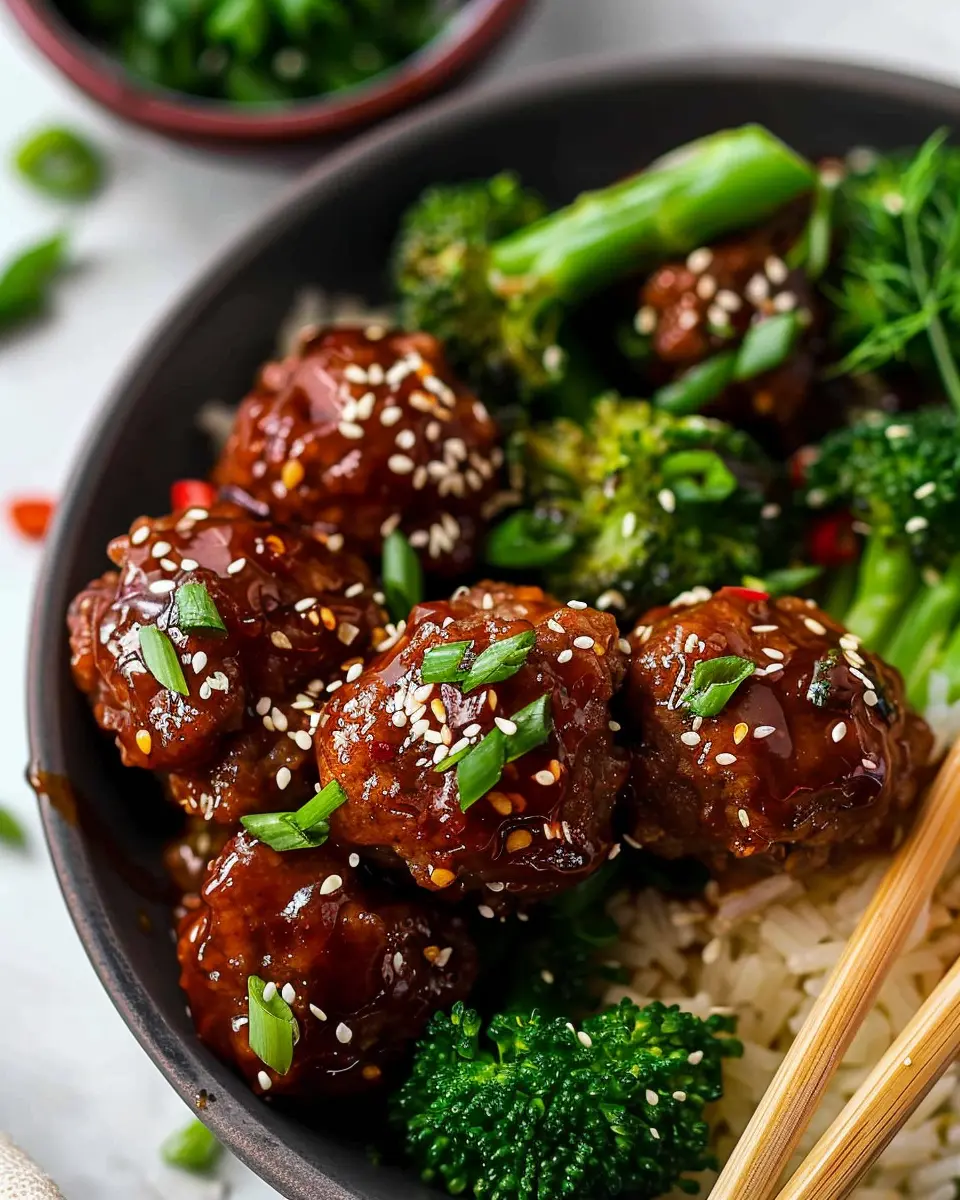 Sticky Mongolian Meatballs and Broccoli: A Quick and Easy Delight