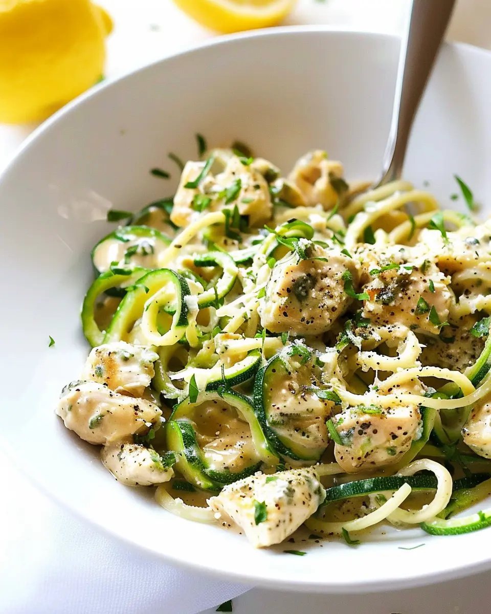 Zucchini Noodle Chicken Alfredo: A Light and Creamy Delight