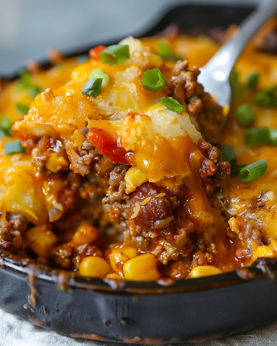 Easy Cowboy Casserole with Turkey Bacon and Chicken Ham Delight