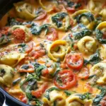 One Pot Creamy Spinach Tomato Tortellini
