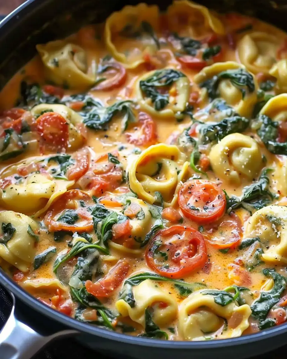 One Pot Creamy Spinach Tomato Tortellini: Easy Family Delight