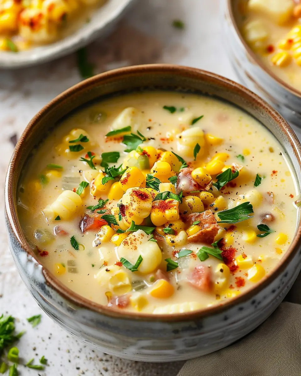 Creamy Corn Chowder with Turkey Bacon: A Cozy Homestyle Delight