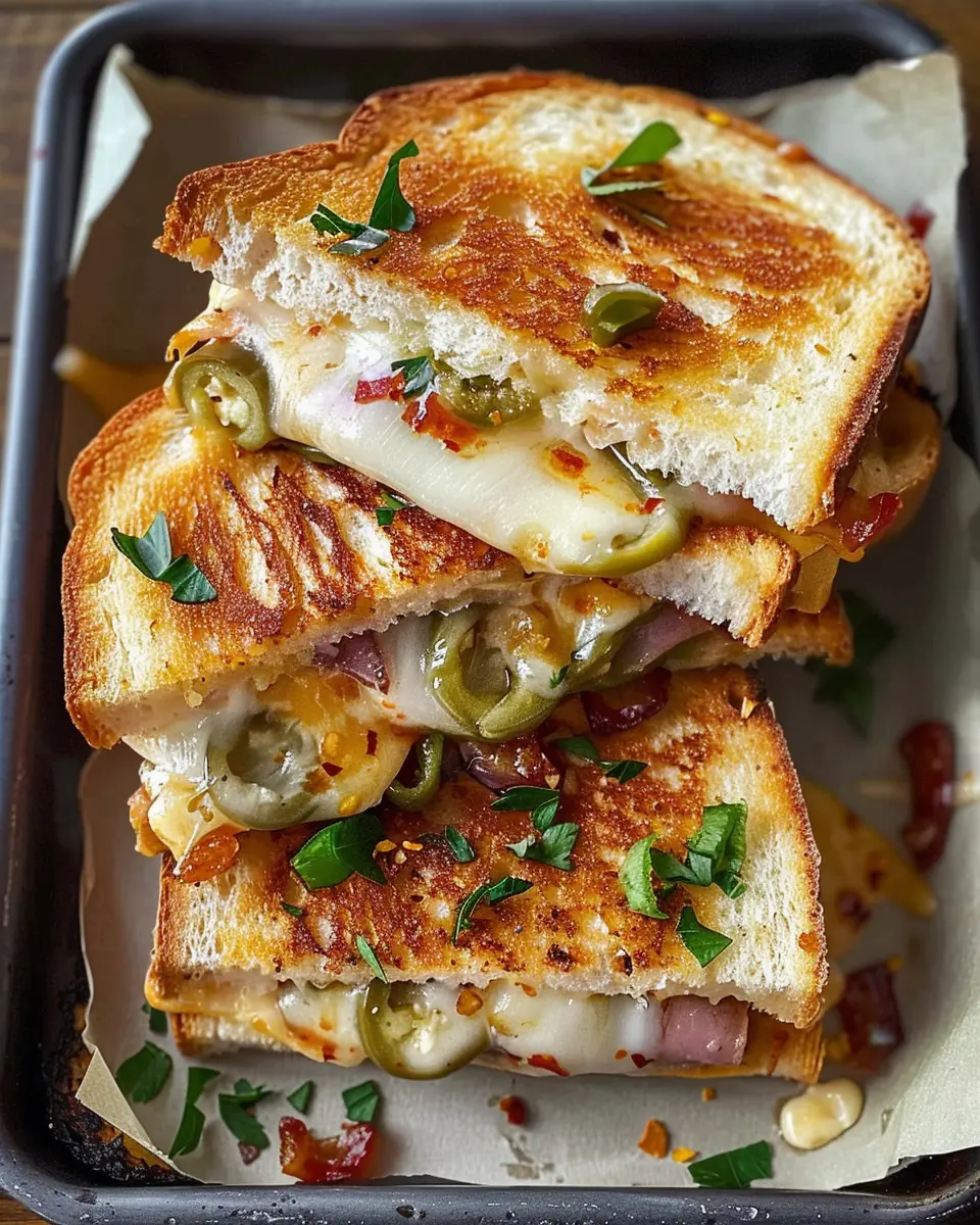 Roasted Jalapeno Popper Grilled Cheese with Turkey Bacon Delight