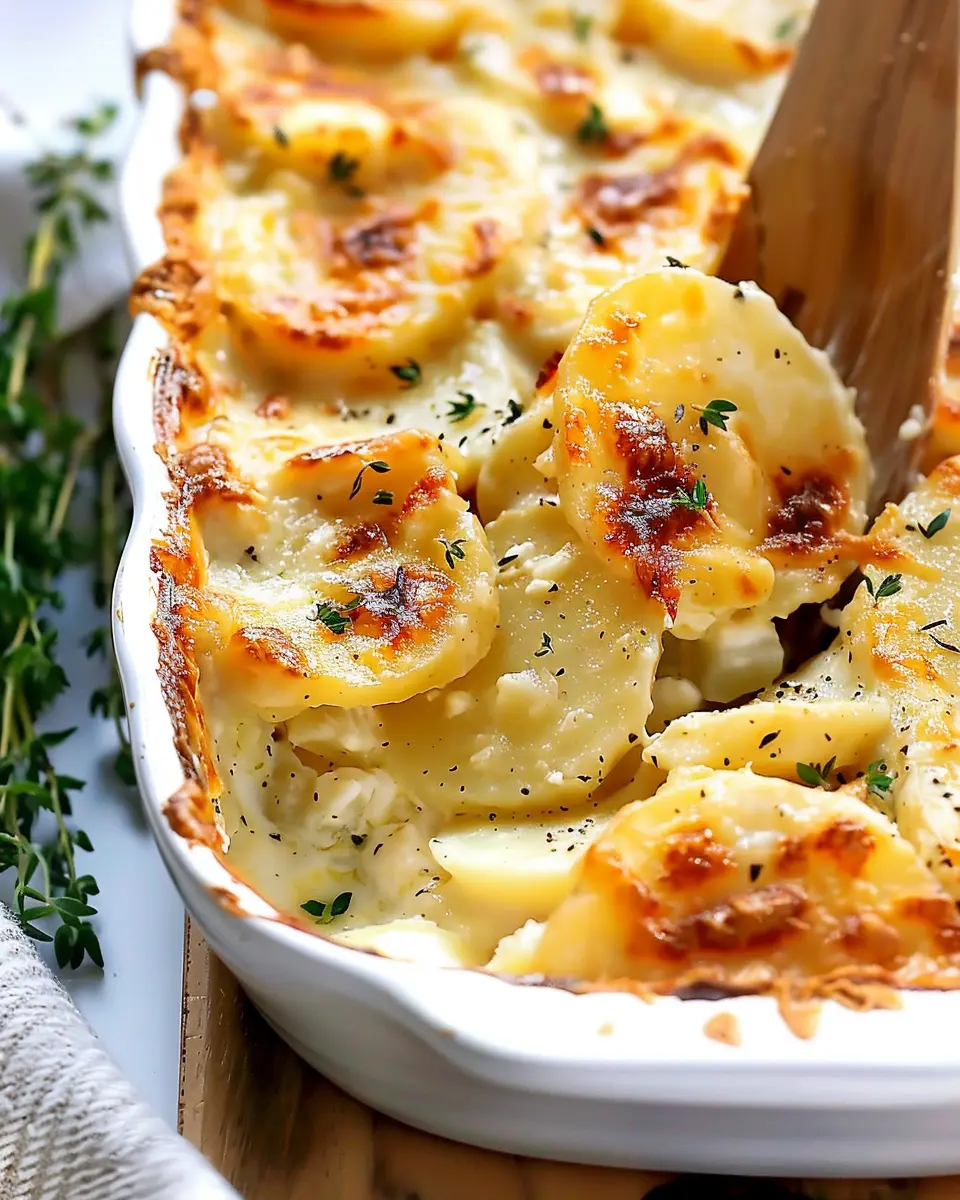 Scalloped Potatoes with Turkey Bacon and Chicken Ham Delight