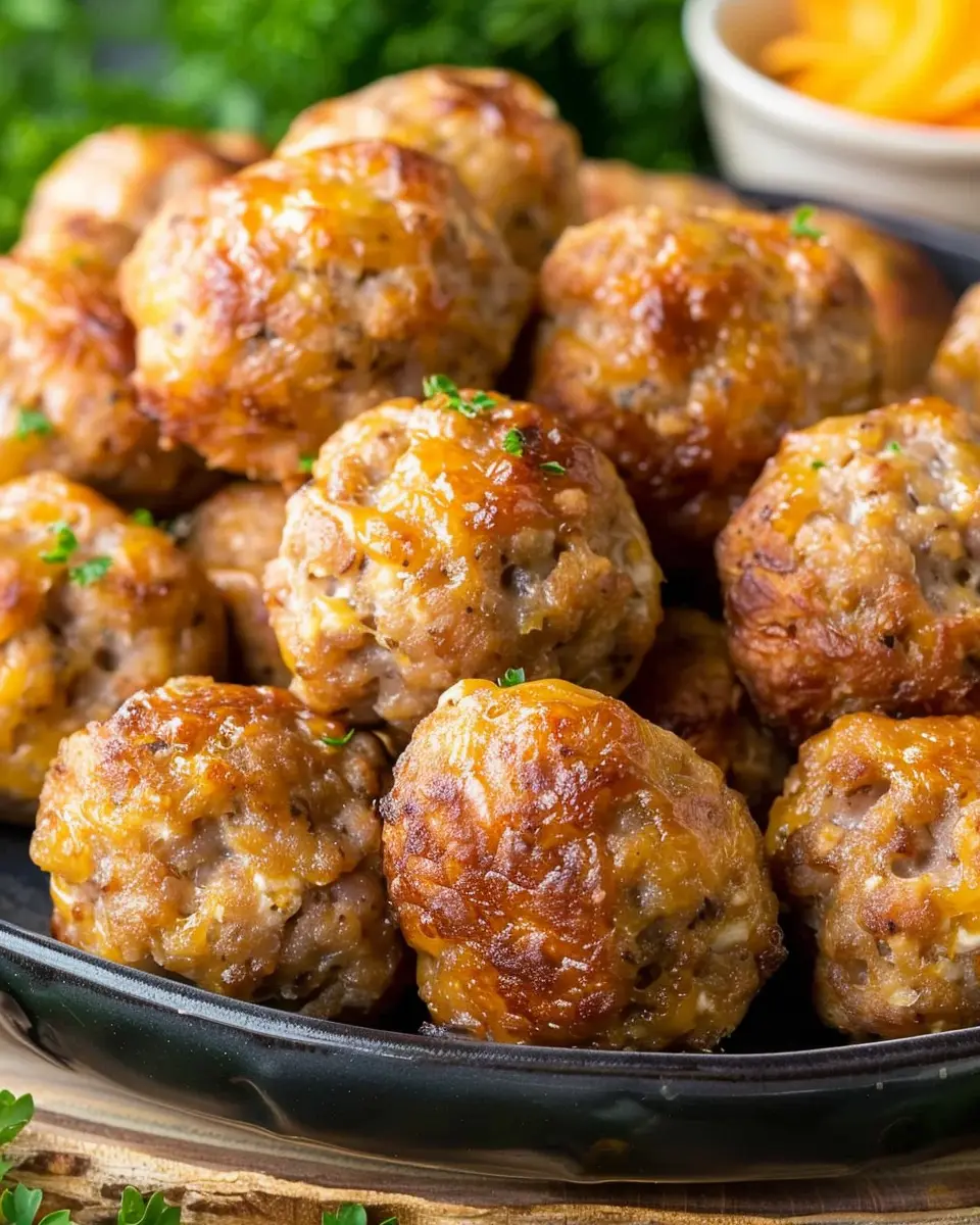 Bisquick Sausage Balls with Turkey Bacon and Chicken Ham Delightfully Easy