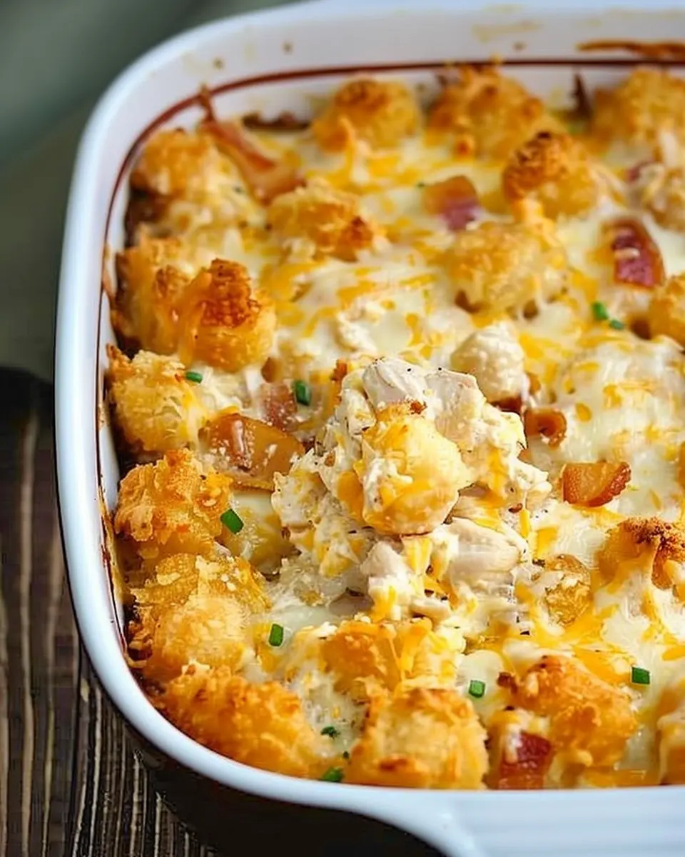 Cracked Out Chicken Tater Tot Casserole: Easy Comfort Food Delight