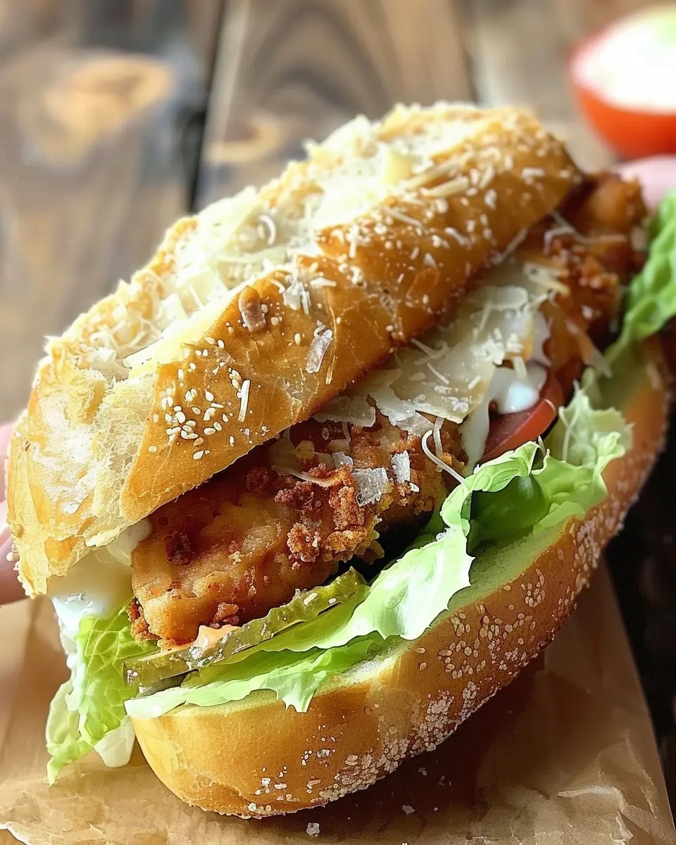 Crunchy Chicken Caesar Sandwich with Turkey Bacon Delight