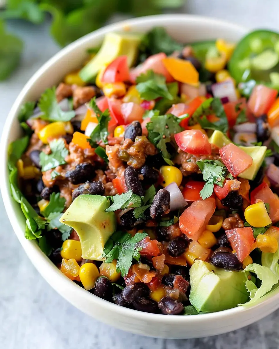 Black Bean Taco Salad: Easy Recipe with Turkey Bacon Delight