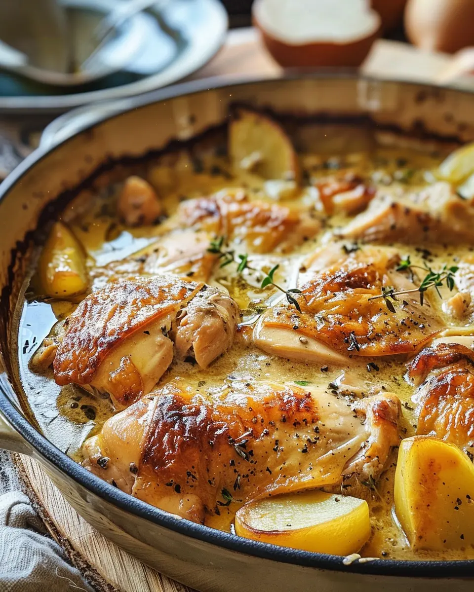 French Chicken Casserole a la Normande: Easy Comfort Food Delight