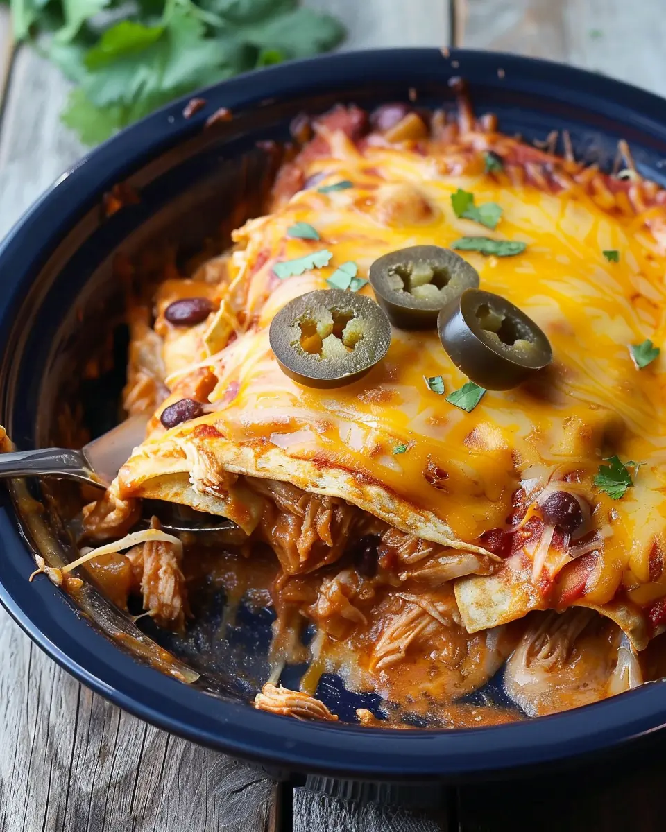 Slow Cooker Chicken Enchilada Casserole: Easy Family Favorite