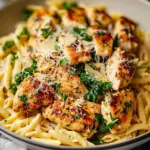 Healthy Garlic Parmesan Chicken Pasta