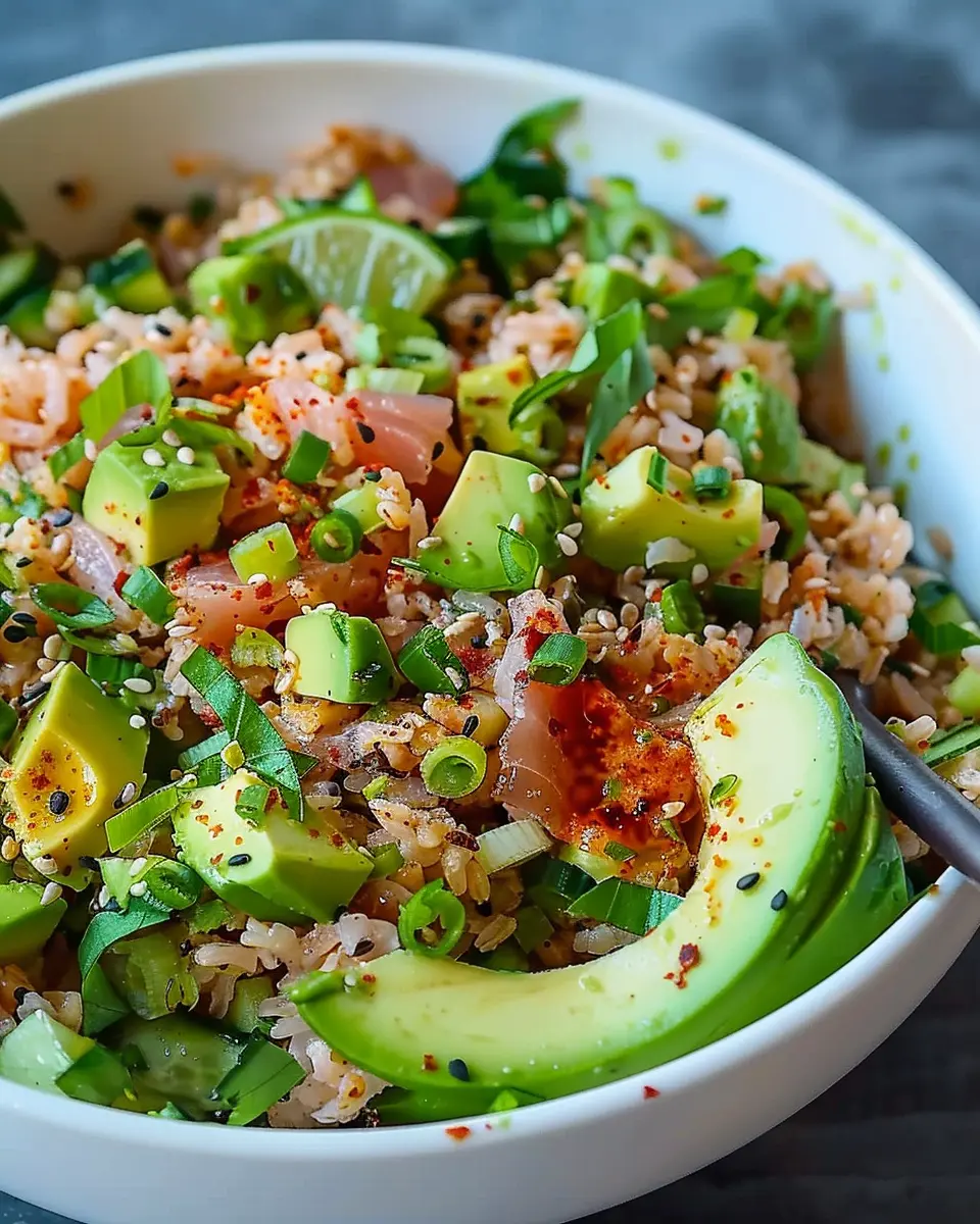 Tuna Avocado Crispy Rice Salad: A Refreshing, Easy Delight
