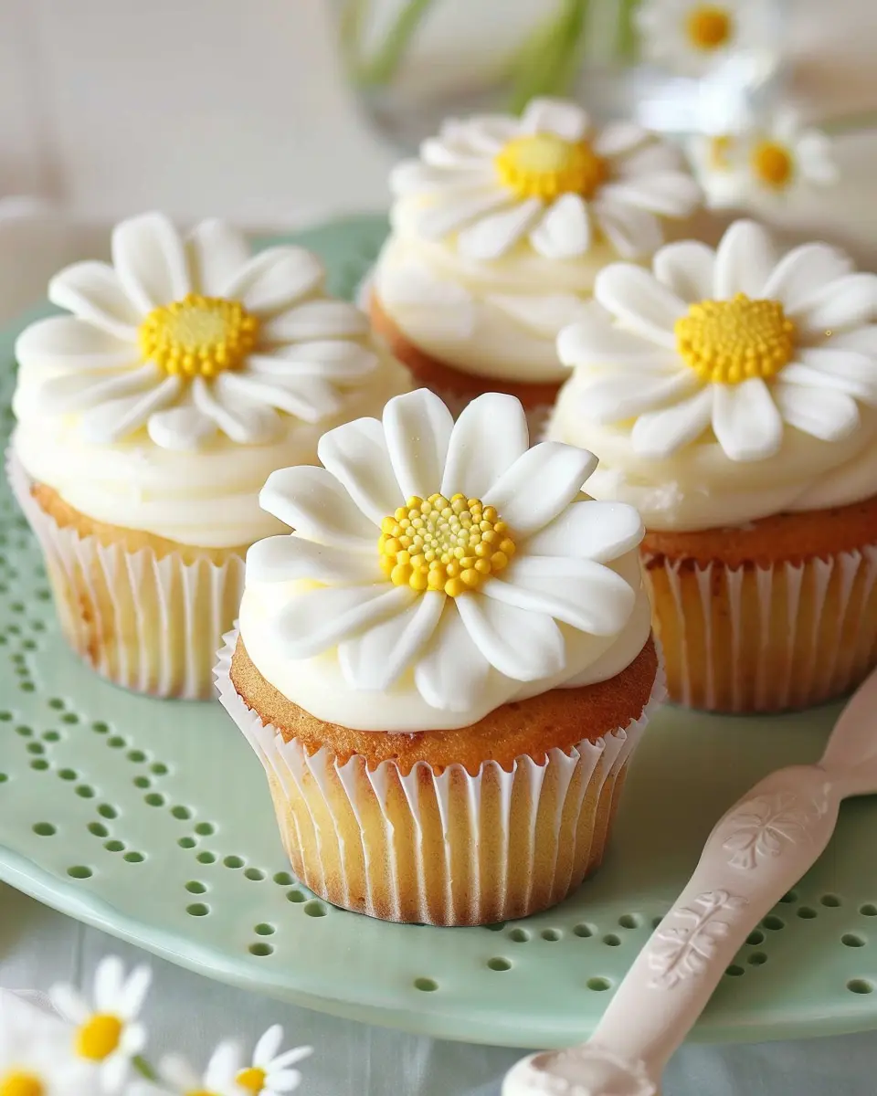 Super Cute Daisy Cupcakes that Bring Joy to Your Baking