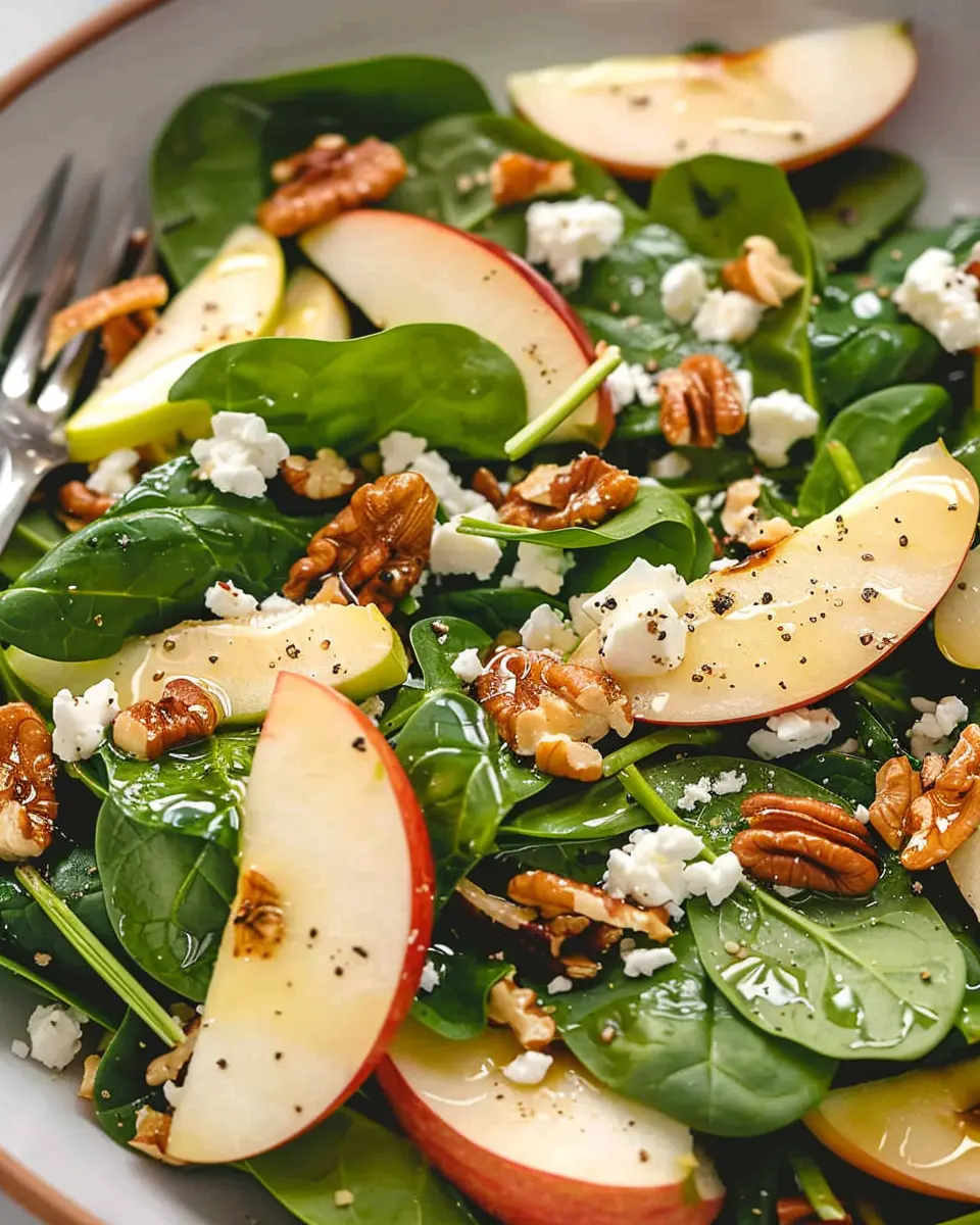 Spinach Salad with Apples: Easy, Nutritious Delight with Feta
