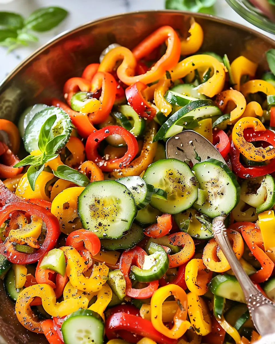 Viral TikTok Cucumber and Bell Pepper Salad Recipe: Refreshingly Easy Delight