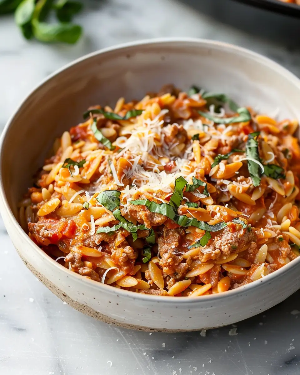 Ground Beef Orzo with Tomato Cream Sauce: A Cozy Comfort Dish
