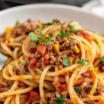 Crockpot Taco Spaghetti