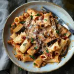 Eggplant and sun dried tomato pasta with ricotta